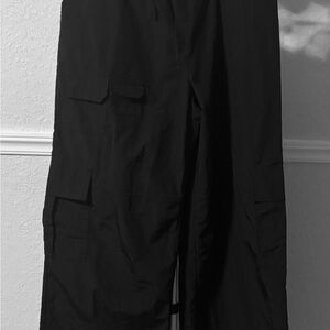 Women's Black Nylon Cargo Pants